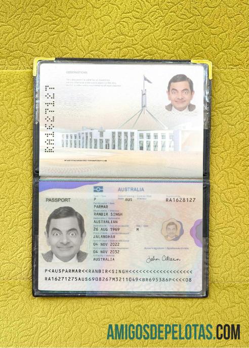 Passaporte Australiano 2022 Presente Photolook modelo